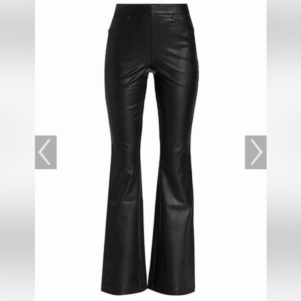 SPANX Black Faux Leather Flare Pants